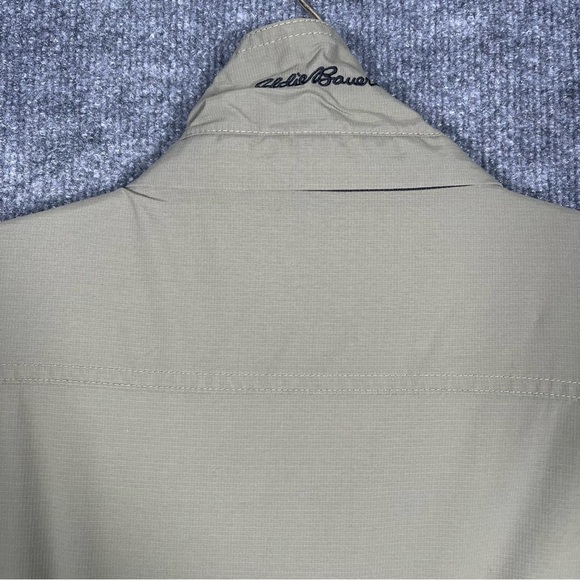 Eddie Bauer Men’s Medium Green/ Tan Fleece Lined Jacket Active Hiking Gorpcore - Picture 10 of 16